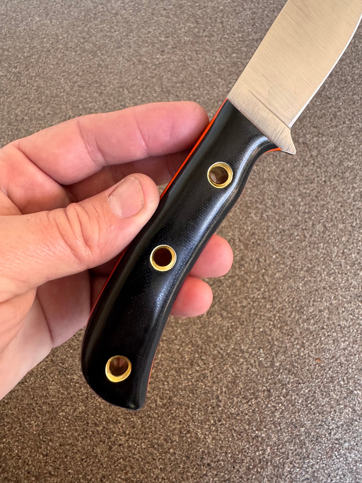 CRETUL LIMITED - Skinner - Black Micarta - Thiccck Blaze Orange G10