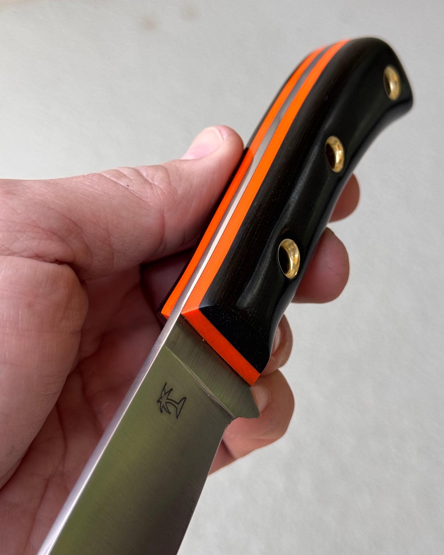 CRETUL LIMITED - Skinner - Black Micarta - Thiccck Blaze Orange G10