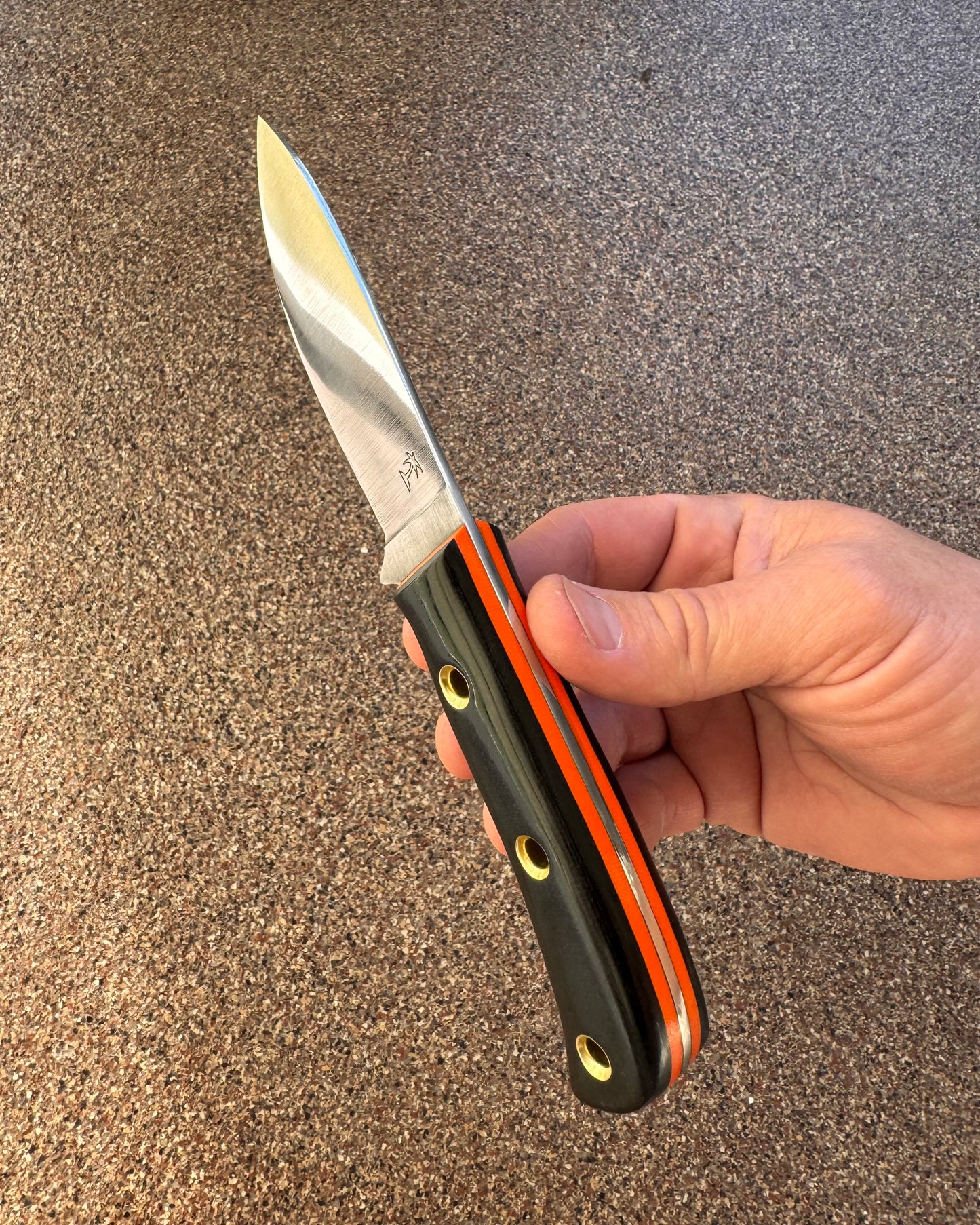 CRETUL LIMITED - Skinner - Black Micarta - Thiccck Blaze Orange G10