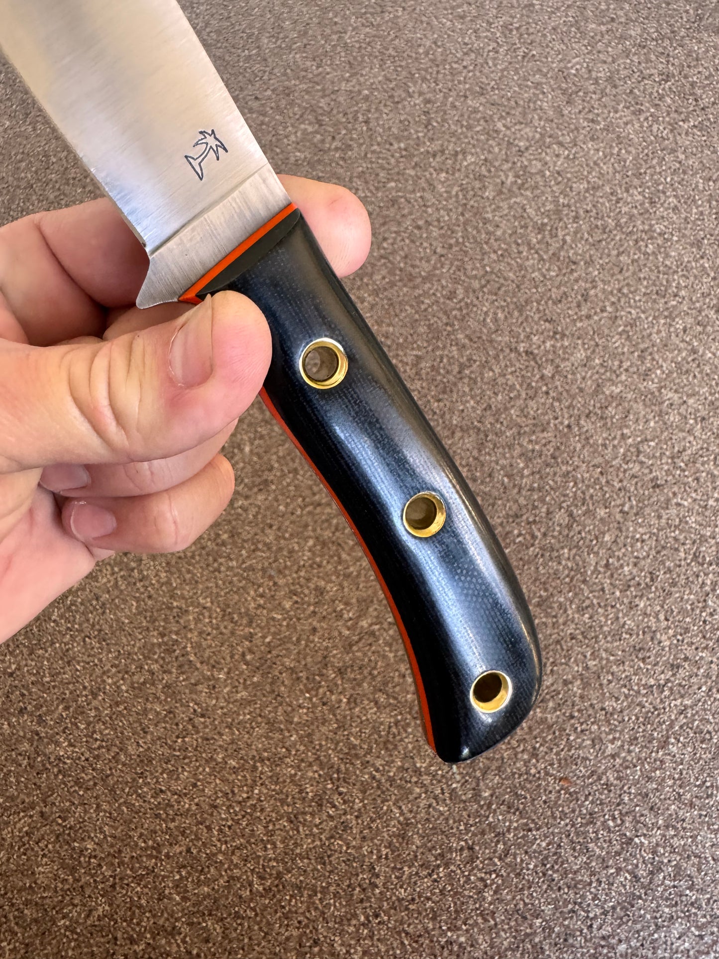 CRETUL LIMITED - Skinner - Black Micarta - Thiccck Blaze Orange G10