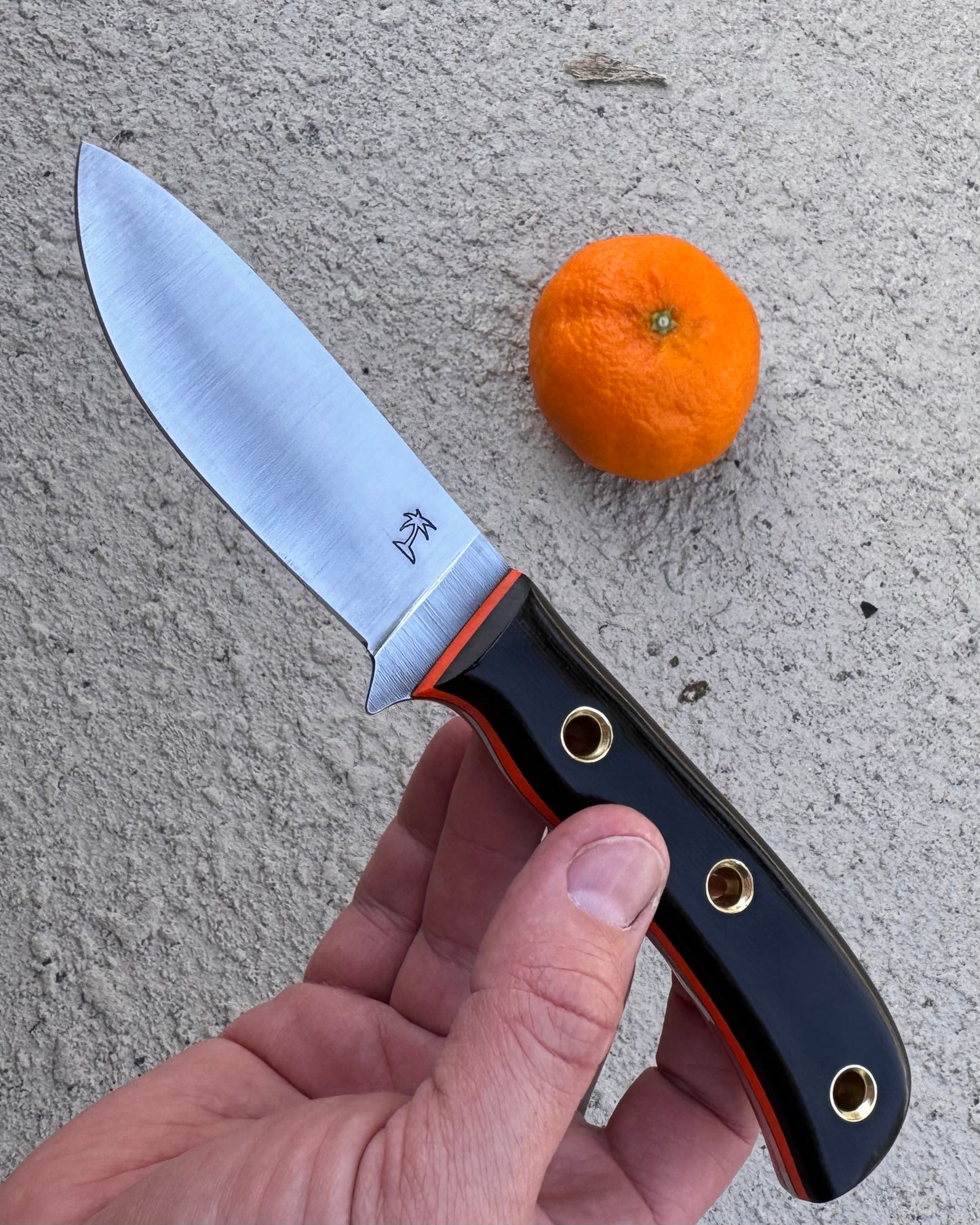 CRETUL LIMITED - Skinner - Black Micarta - Thiccck Blaze Orange G10