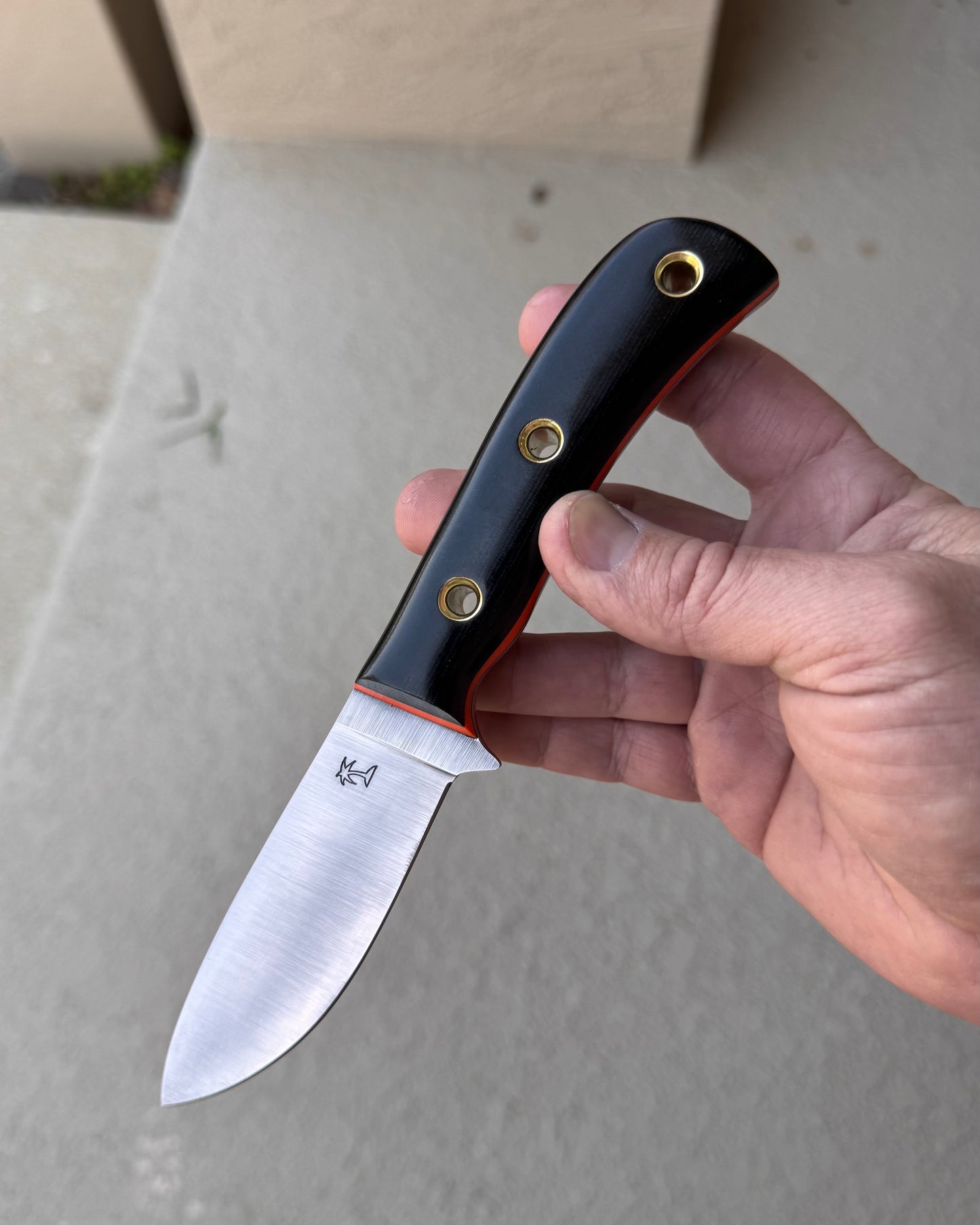 CRETUL LIMITED - Skinner - Black Micarta - Thiccck Blaze Orange G10