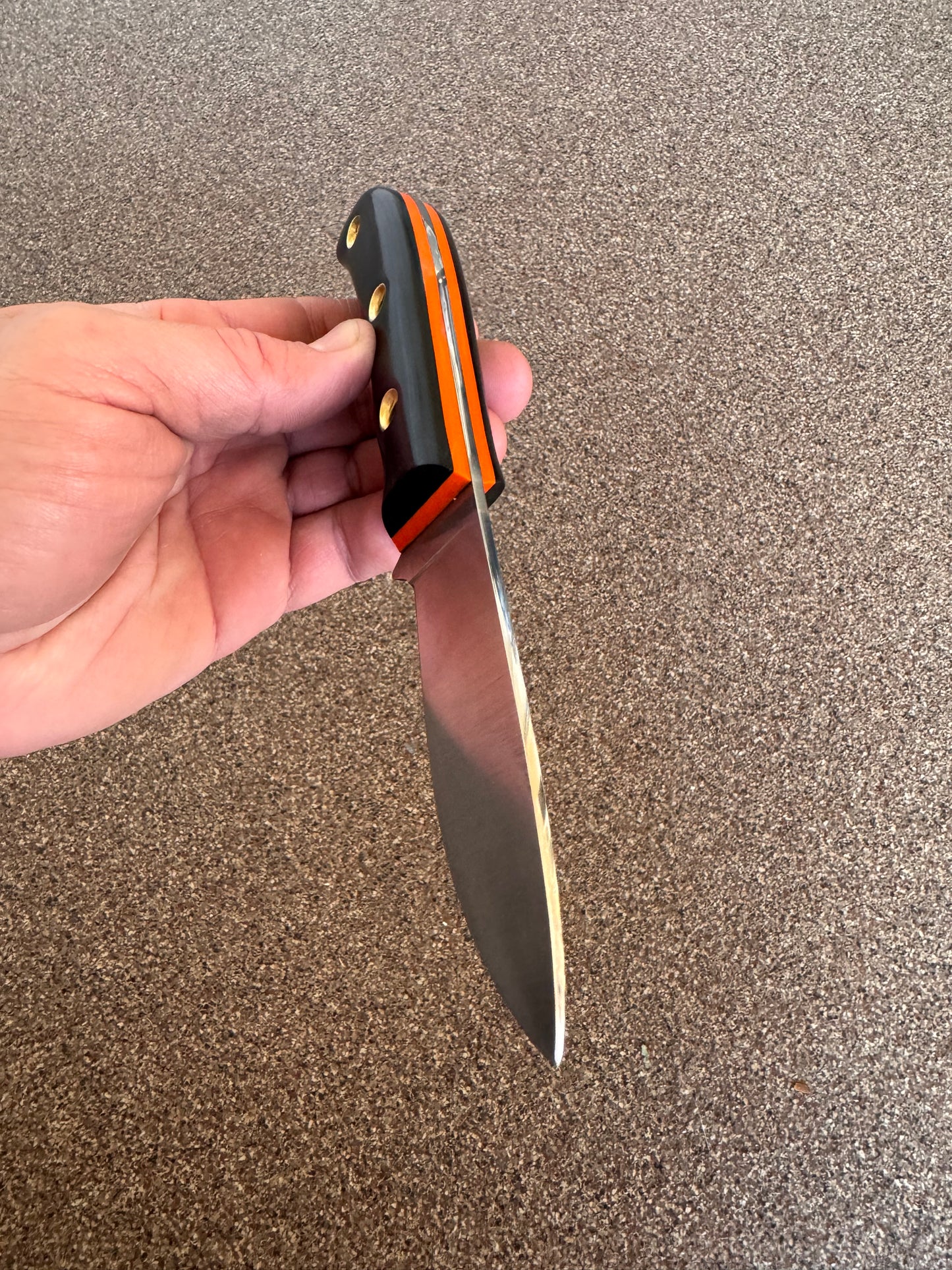 CRETUL LIMITED - Skinner - Black Micarta - Thiccck Blaze Orange G10