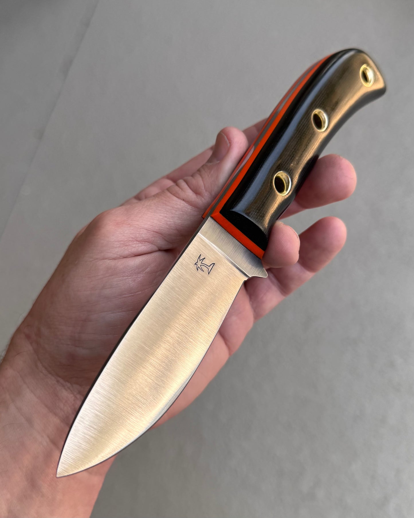 CRETUL LIMITED - Skinner - Black Micarta - Thiccck Blaze Orange G10