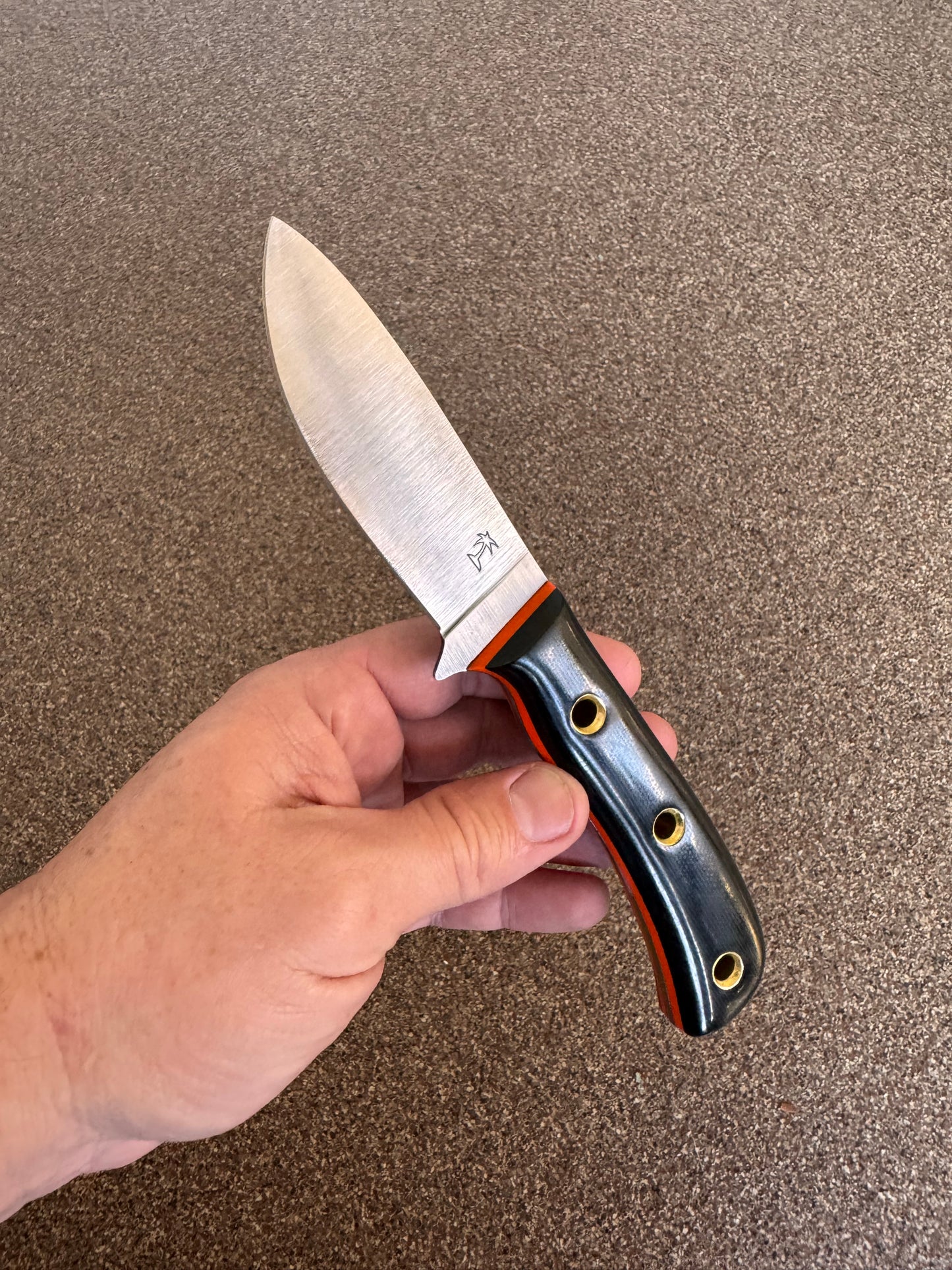 CRETUL LIMITED - Skinner - Black Micarta - Thiccck Blaze Orange G10