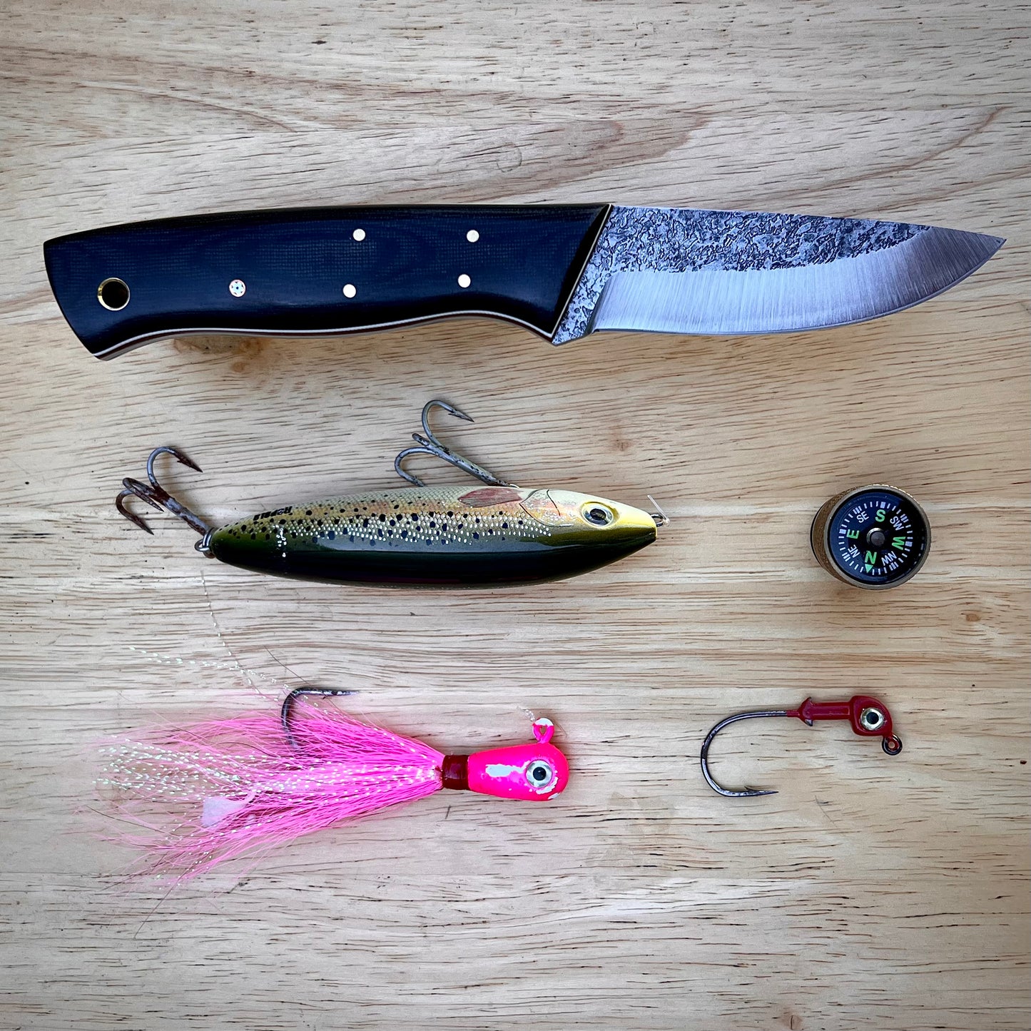 CRETUL LIMITED Mountain Hiker Model - Black Canvas Micarta with Mosaic Pin