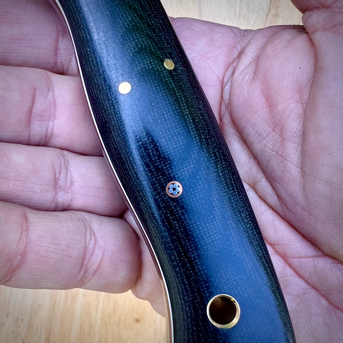 CRETUL LIMITED Mountain Hiker Model - Black Canvas Micarta with Mosaic Pin